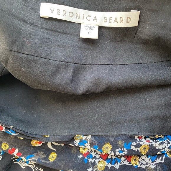 Veronica Beard Cella Metallic Floral Silk Skirt 0 - Picture 11 of 11